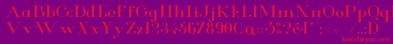 GlamorMediumextended Font – Red Fonts on Purple Background