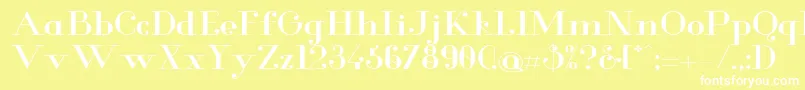 GlamorMediumextended Font – White Fonts on Yellow Background