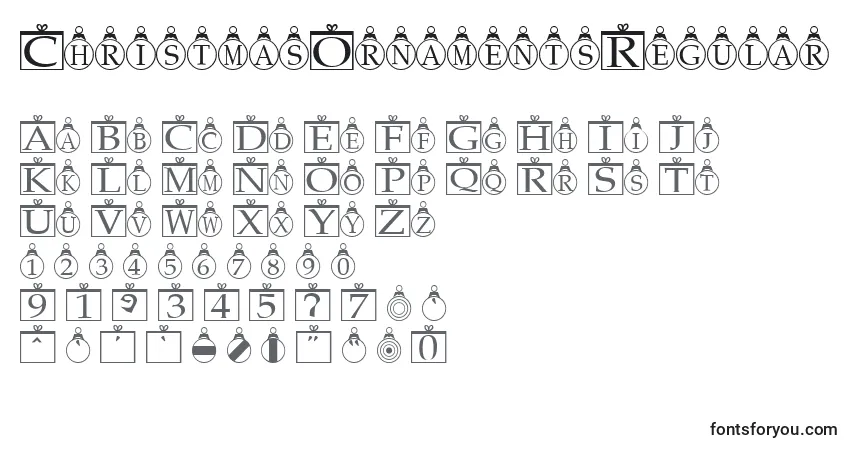 Schriftart ChristmasOrnamentsRegular – Alphabet, Zahlen, spezielle Symbole