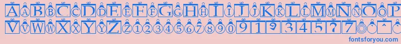 ChristmasOrnamentsRegular Font – Blue Fonts on Pink Background