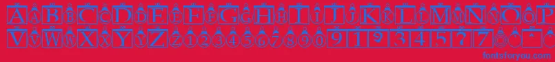 ChristmasOrnamentsRegular Font – Blue Fonts on Red Background