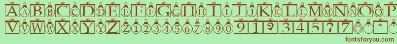 ChristmasOrnamentsRegular Font – Brown Fonts on Green Background