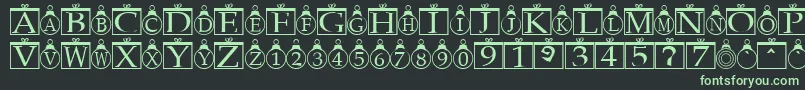 ChristmasOrnamentsRegular Font – Green Fonts on Black Background