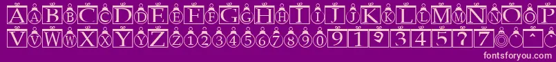 Weitere Informationen zur ChristmasOrnamentsRegular-Schriftart ChristmasOrnamentsRegular-Schriftart – Rosa Schriften auf violettem Hintergrund