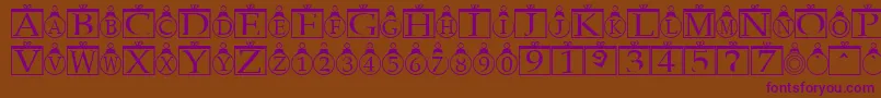 ChristmasOrnamentsRegular Font – Purple Fonts on Brown Background