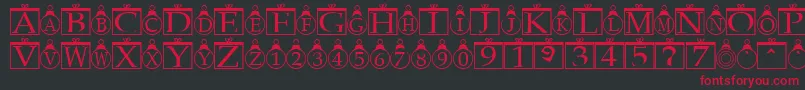 ChristmasOrnamentsRegular Font – Red Fonts on Black Background