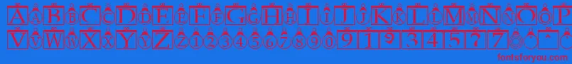 ChristmasOrnamentsRegular Font – Red Fonts on Blue Background