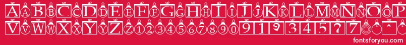 ChristmasOrnamentsRegular Font – White Fonts on Red Background