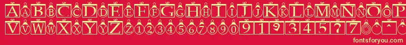 ChristmasOrnamentsRegular Font – Yellow Fonts on Red Background