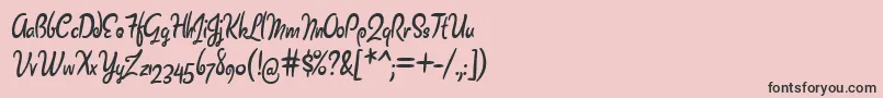フォントBarrista – ピンクの背景に黒い文字