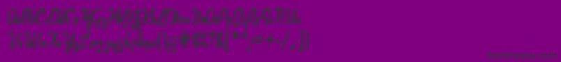 Barrista-Schriftart – Schwarze Schriften auf violettem Hintergrund