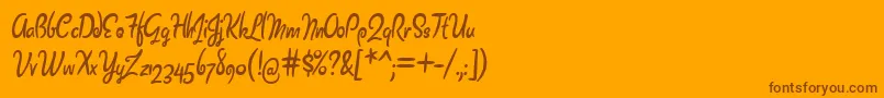Barrista Font – Brown Fonts on Orange Background