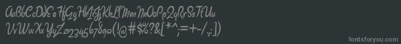 フォントBarrista – 黒い背景に灰色の文字
