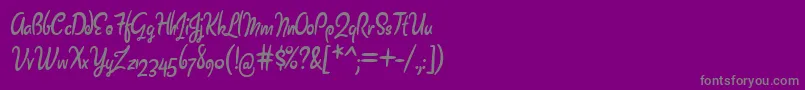 Barrista Font – Gray Fonts on Purple Background