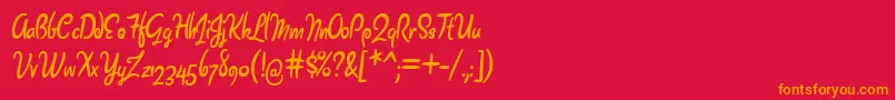Barrista Font – Orange Fonts on Red Background