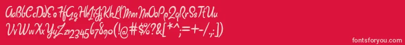 Barrista Font – Pink Fonts on Red Background