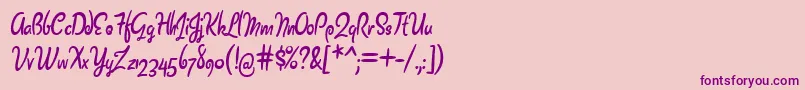 Barrista Font – Purple Fonts on Pink Background