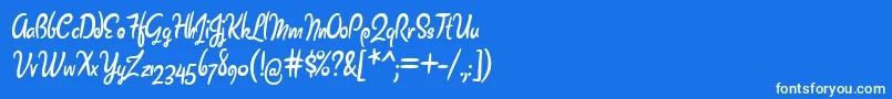 フォントBarrista – 青い背景に白い文字
