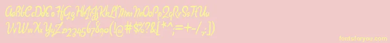 Barrista-Schriftart – Gelbe Schriften auf rosa Hintergrund