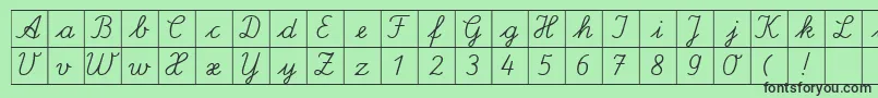 fuente SpLaQuadratDb – Fuentes Negras Sobre Fondo Verde