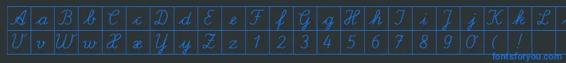 フォントSpLaQuadratDb – 黒い背景に青い文字