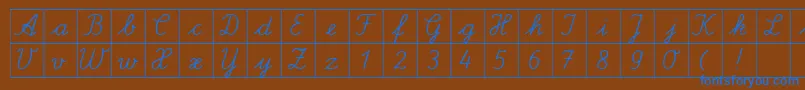 フォントSpLaQuadratDb – 茶色の背景に青い文字