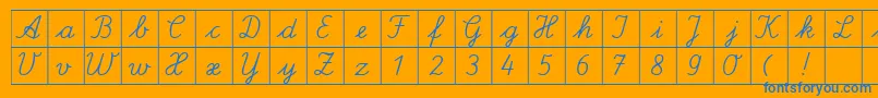 フォントSpLaQuadratDb – オレンジの背景に青い文字