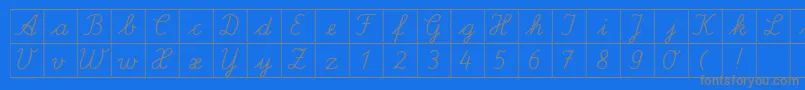 フォントSpLaQuadratDb – 青い背景に灰色の文字