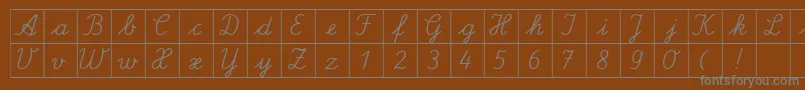 フォントSpLaQuadratDb – 茶色の背景に灰色の文字