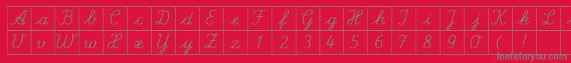 フォントSpLaQuadratDb – 赤い背景に灰色の文字