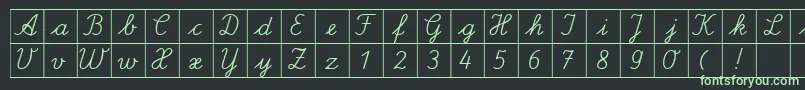 フォントSpLaQuadratDb – 黒い背景に緑の文字