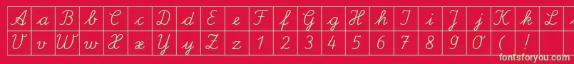 フォントSpLaQuadratDb – 赤い背景に緑の文字