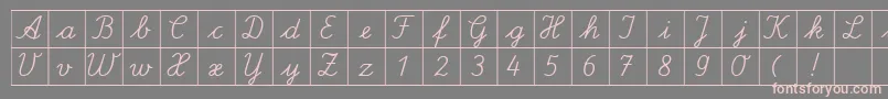 フォントSpLaQuadratDb – 灰色の背景にピンクのフォント