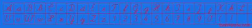 フォントSpLaQuadratDb – 赤い文字の青い背景