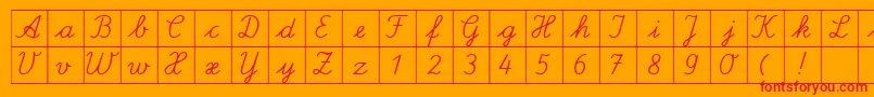 フォントSpLaQuadratDb – オレンジの背景に赤い文字