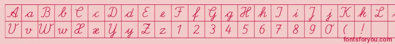 フォントSpLaQuadratDb – ピンクの背景に赤い文字