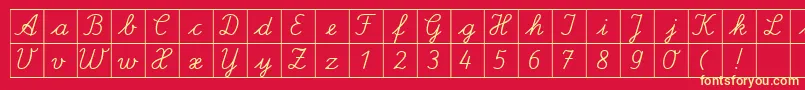 フォントSpLaQuadratDb – 黄色の文字、赤い背景