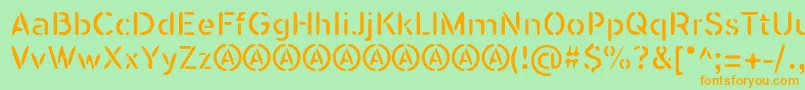 SeisdedosDeadReg Font – Orange Fonts on Green Background
