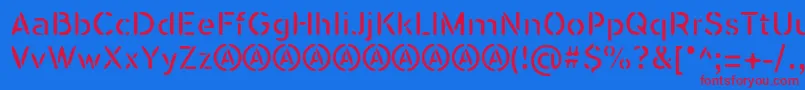 SeisdedosDeadReg Font – Red Fonts on Blue Background