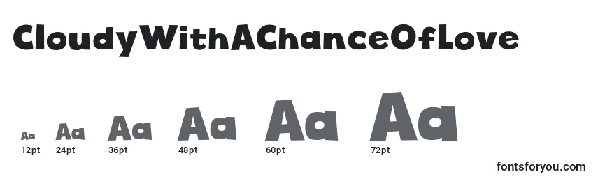 CloudyWithAChanceOfLove Font Sizes