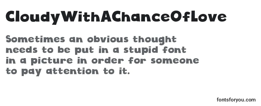 Review of the CloudyWithAChanceOfLove Font