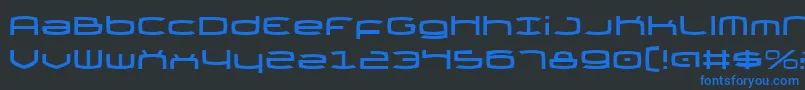 Thundergod-Schriftart – Blaue Schriften auf schwarzem Hintergrund