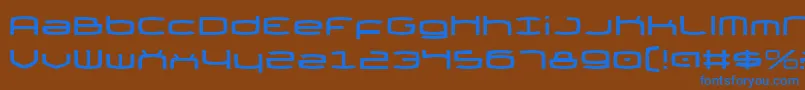 フォントThundergod – 茶色の背景に青い文字
