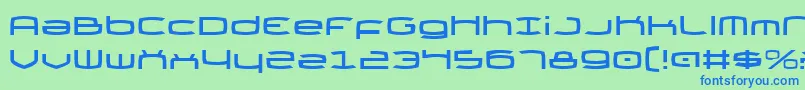 Thundergod-Schriftart – Blaue Schriften auf grünem Hintergrund