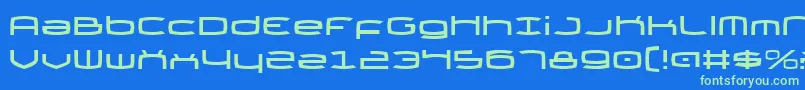 Thundergod Font – Green Fonts on Blue Background