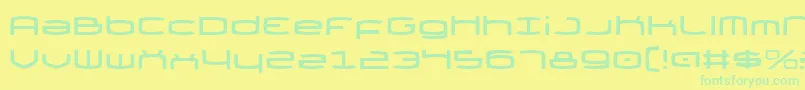Thundergod-Schriftart – Grüne Schriften auf gelbem Hintergrund