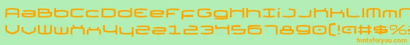 Thundergod-Schriftart – Orangefarbene Schriften auf grünem Hintergrund
