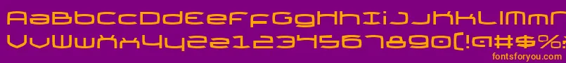 Czcionka Thundergod – pomarańczowe czcionki na fioletowym tle
