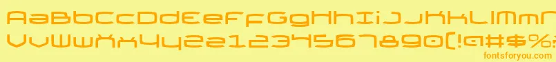 Thundergod-Schriftart – Orangefarbene Schriften auf gelbem Hintergrund