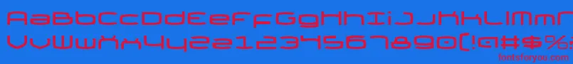 フォントThundergod – 赤い文字の青い背景